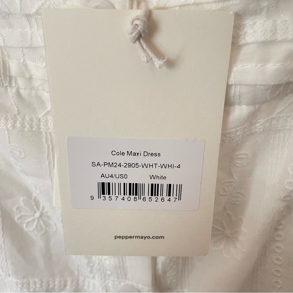 PEPPERMAYO Cole Maxi Dress in White Size US 0 - Picture 7 of 8